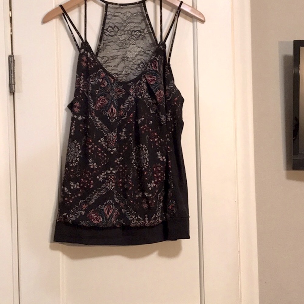 Maurices Black Halter Top with Lace Back Tank Top.